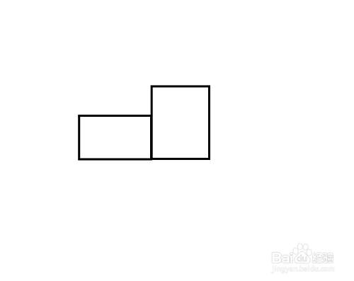 先画出两个长方形.
