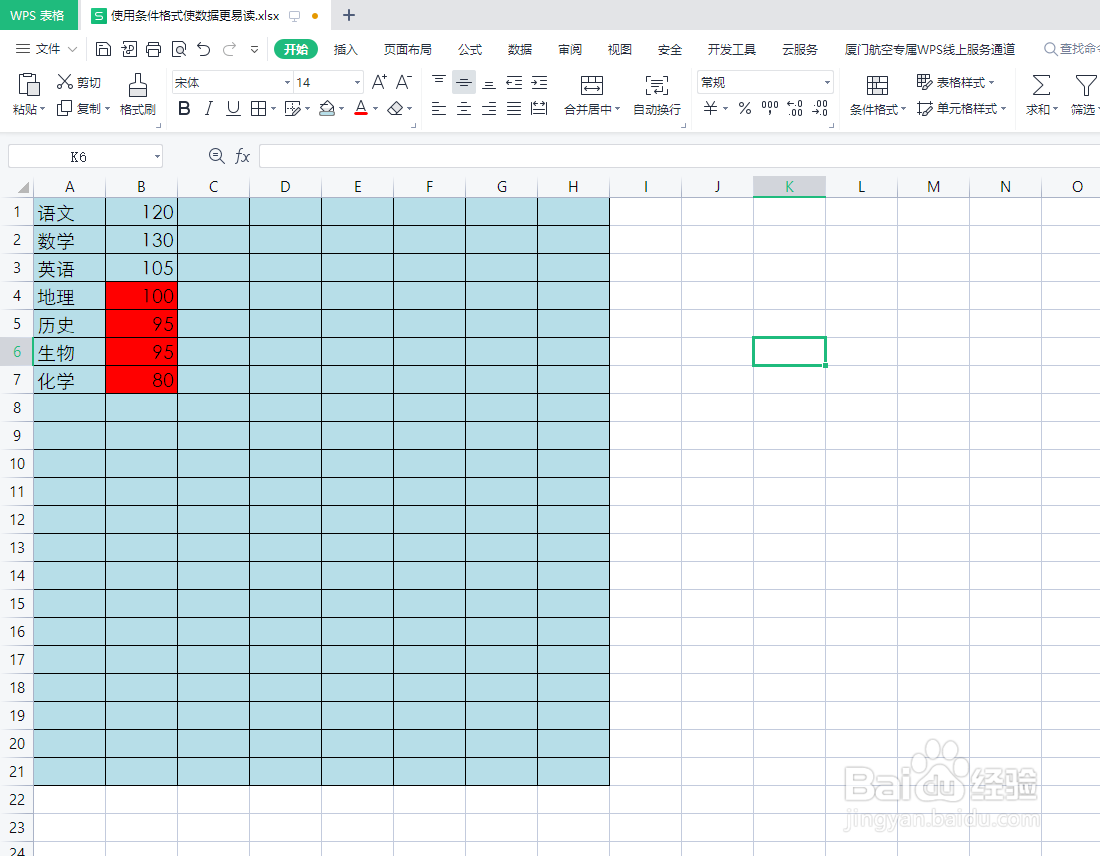 Excel如何使用条件格式使数据更易读