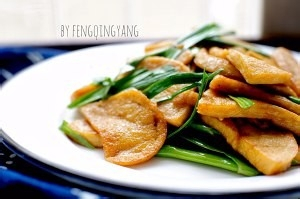 营养美食制作青蒜炒素鸡