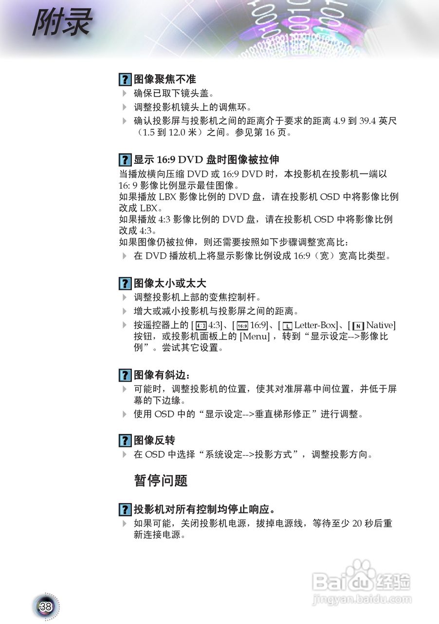 奥图码 HD8055投影机说明书:[4]