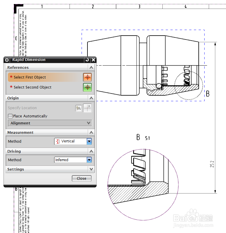 UG NX9.0二维图中在一个局部视图上标注整体尺寸