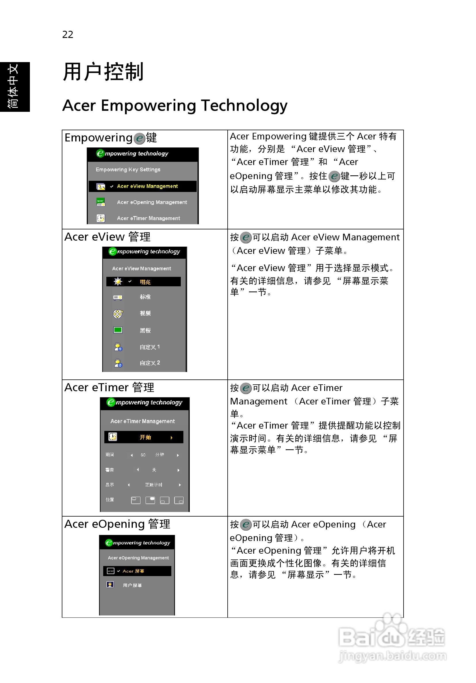 宏基P1165P投影机使用说明书:[4]