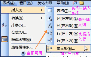 word2003插入表格