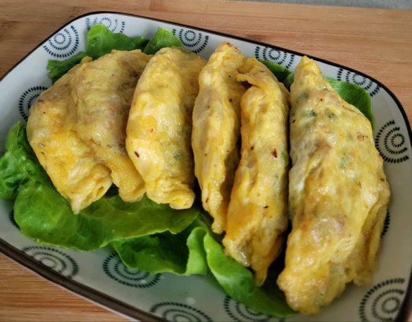 虾米肉末煎蛋饺