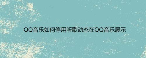 QQ音乐如何停用听歌动态在QQ音乐展示