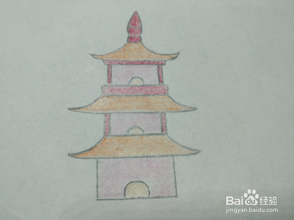 简笔画画卡通塔楼