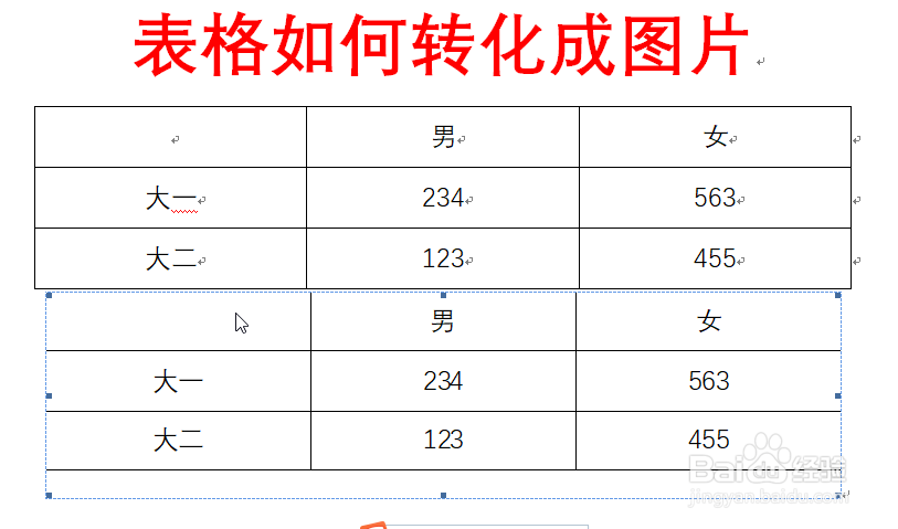 Word表格如何转化成图片