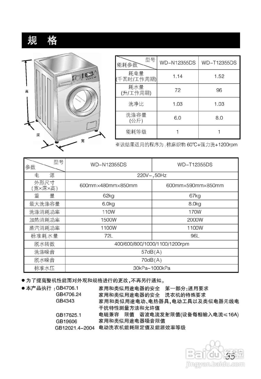 LG WD-T12355DS洗衣机使用说明书:[4]