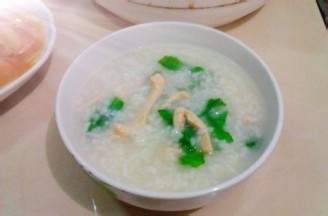 鸡柳肉青菜粥