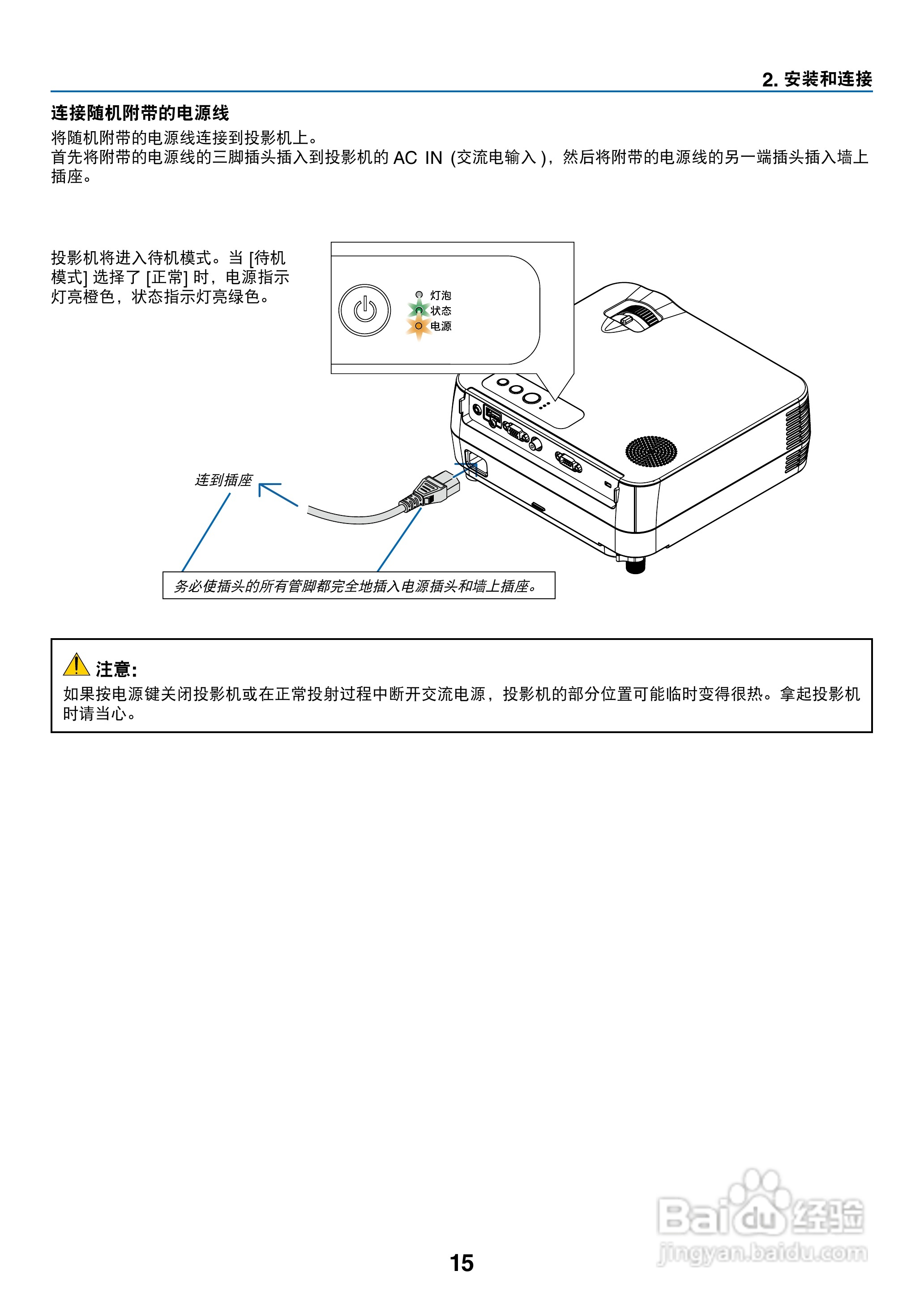 日电NP-V280+投影机说明书:[3]