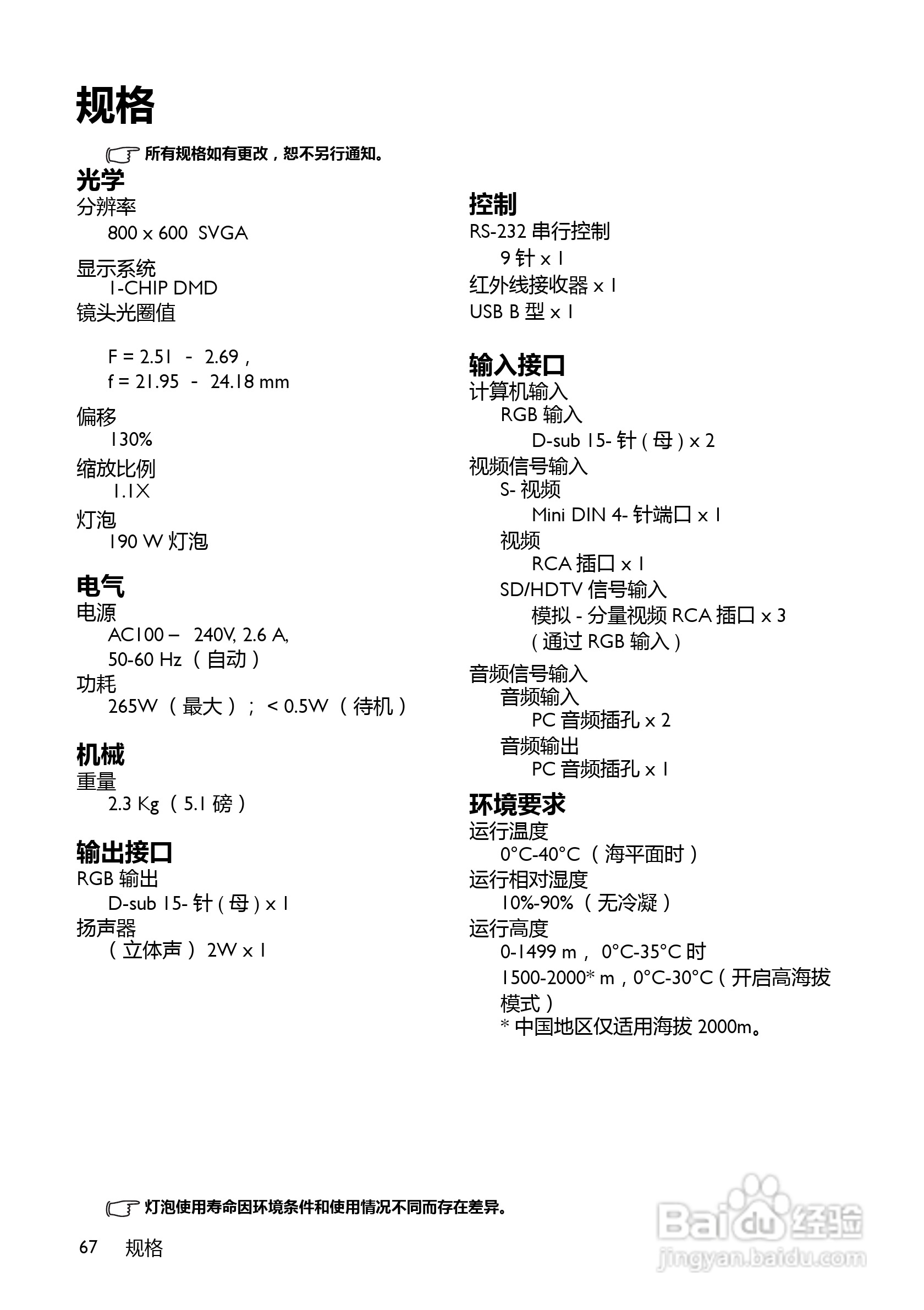 BenQ BS5627B投影机使用说明书:[7]