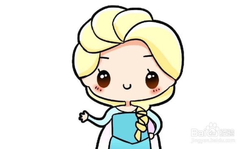 最简单画小公主，冰雪女王艾莎公主画法教程