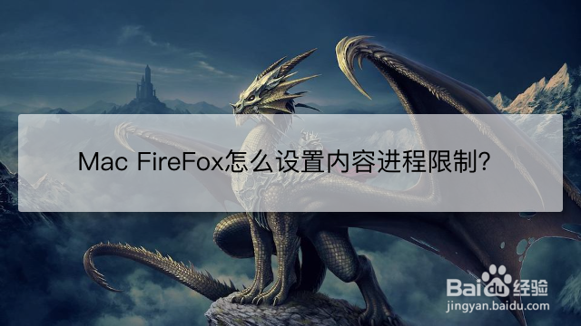 <b>Mac FireFox怎么设置内容进程限制</b>