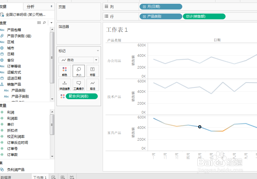 tableau教程(6)条形图制作