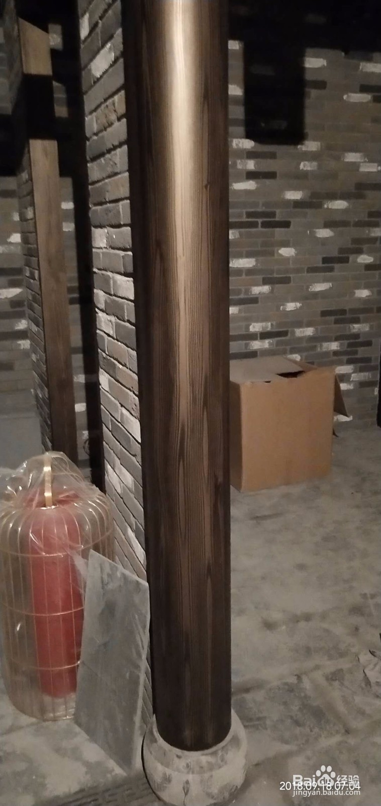 圆形柱面怎么做木纹效果 一分钟学会施工木纹漆