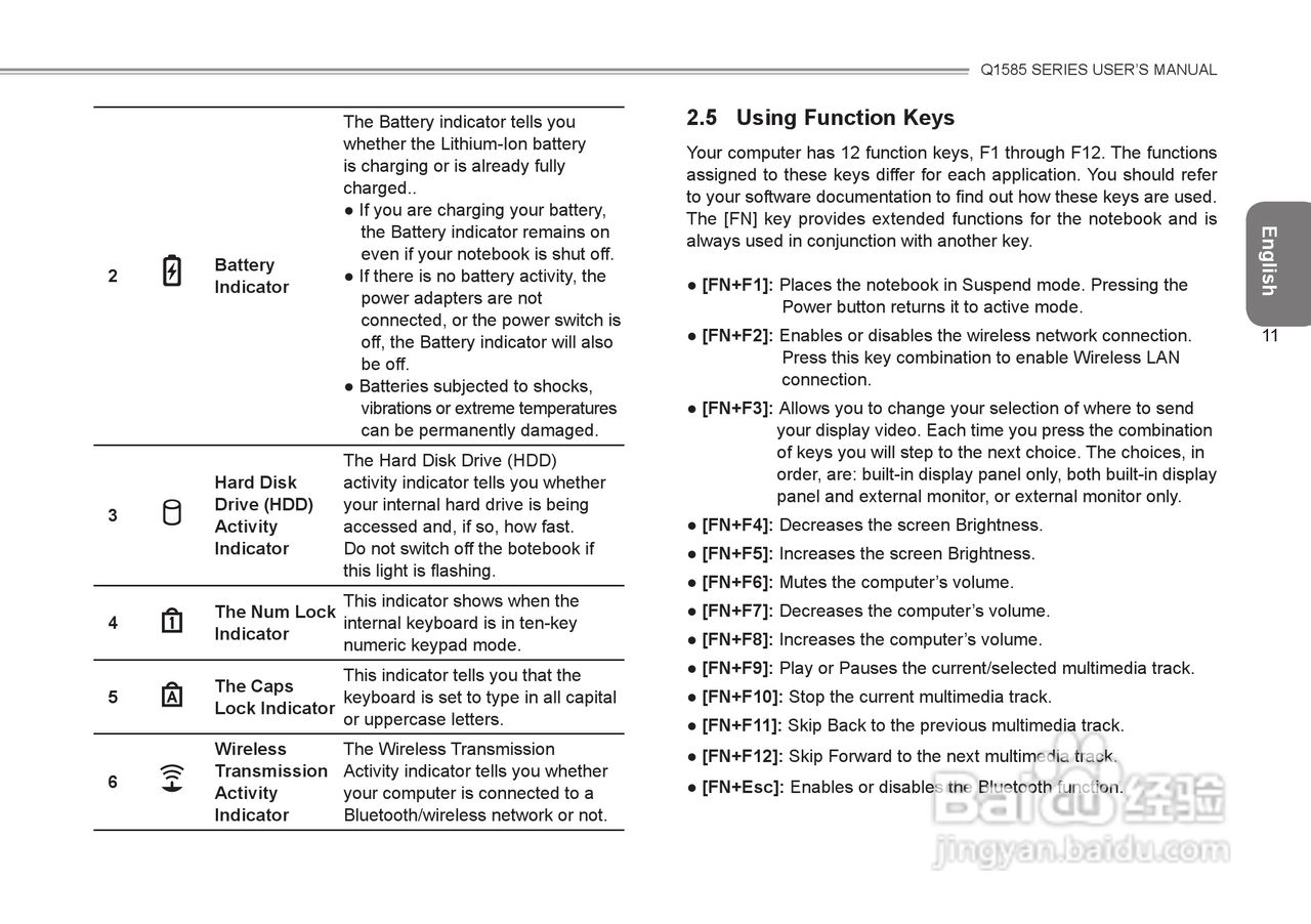 技嘉Q1585笔记本电脑使用说明书:[3]