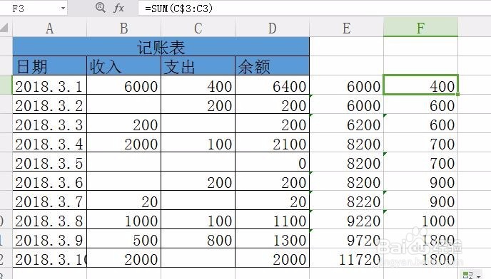 怎么用Excel制作自动记账表