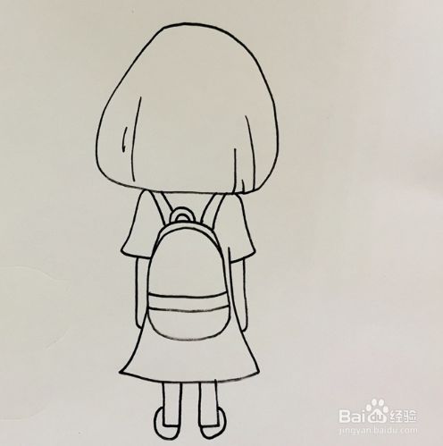 女孩和猫的背影怎么画