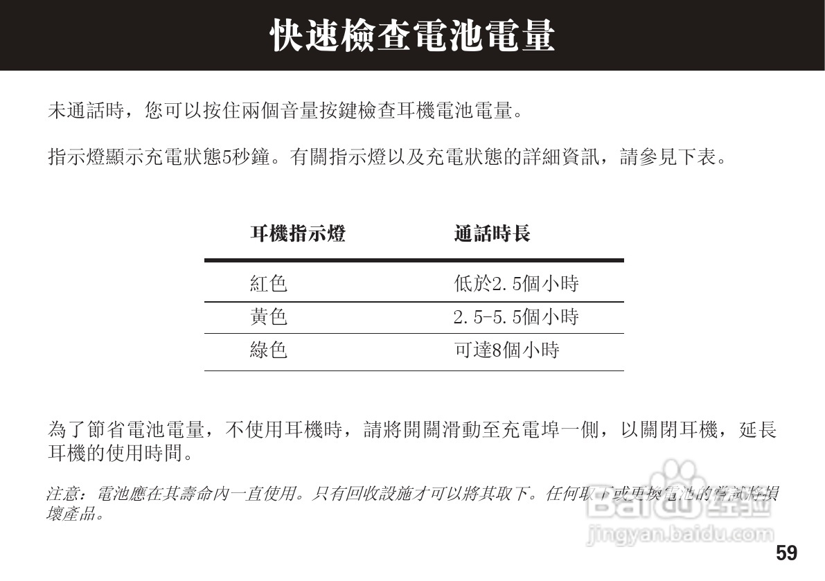 摩托罗拉H390蓝牙耳机使用说明书:[6]