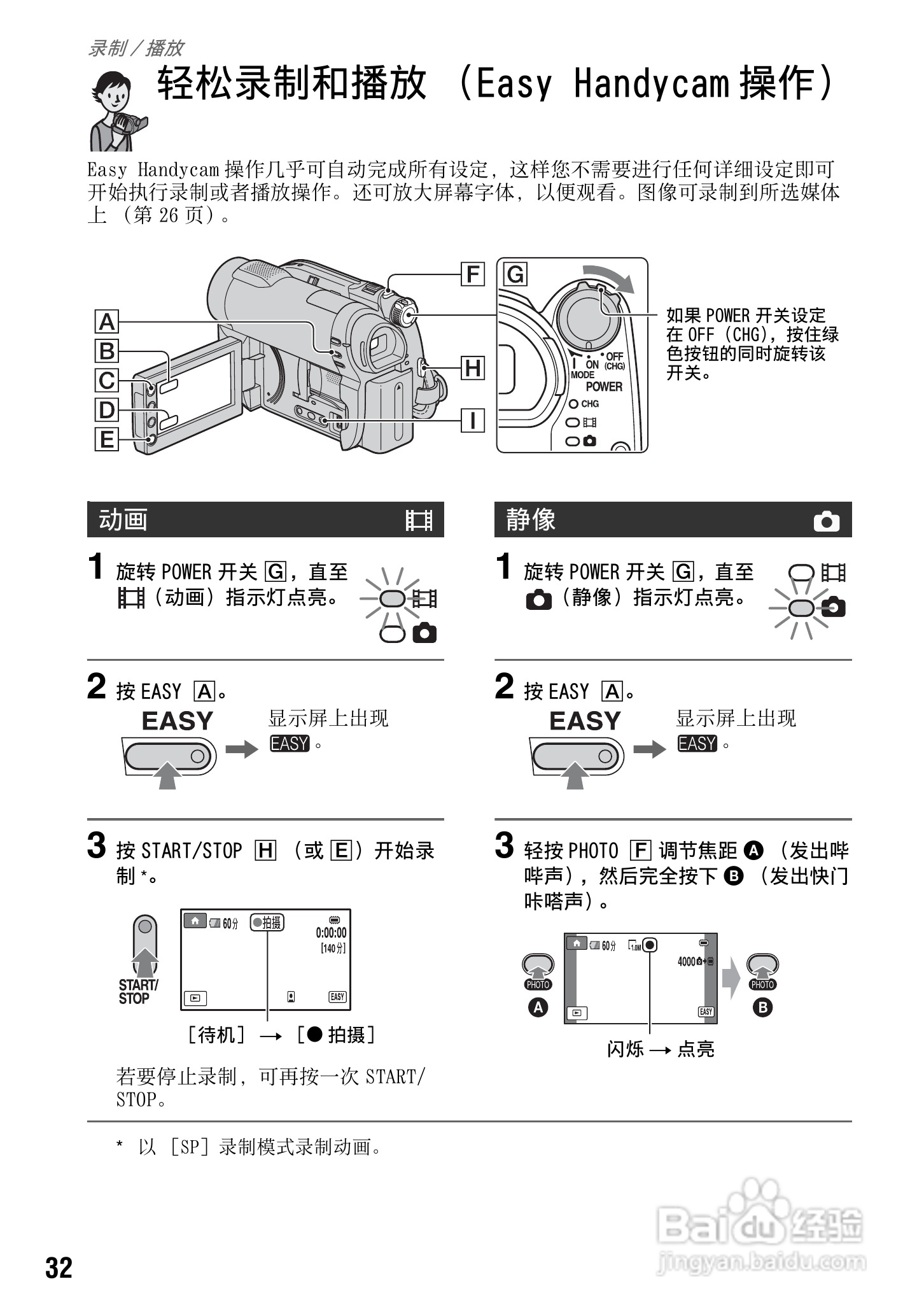 索尼DCR-DVD810E型数码摄录一体机使用说明书:[4]
