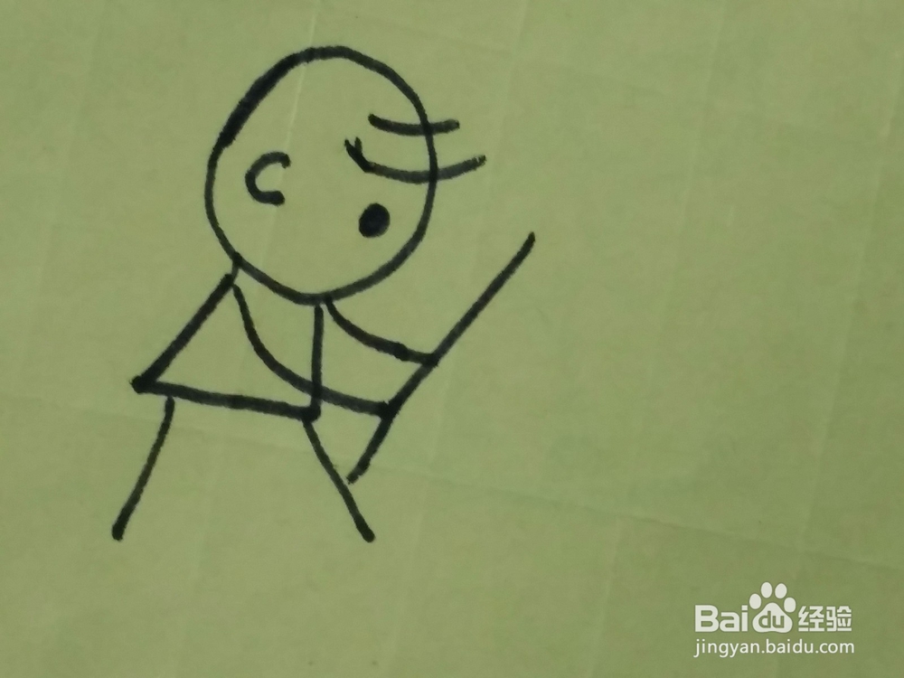 练武的小男孩线条简笔画