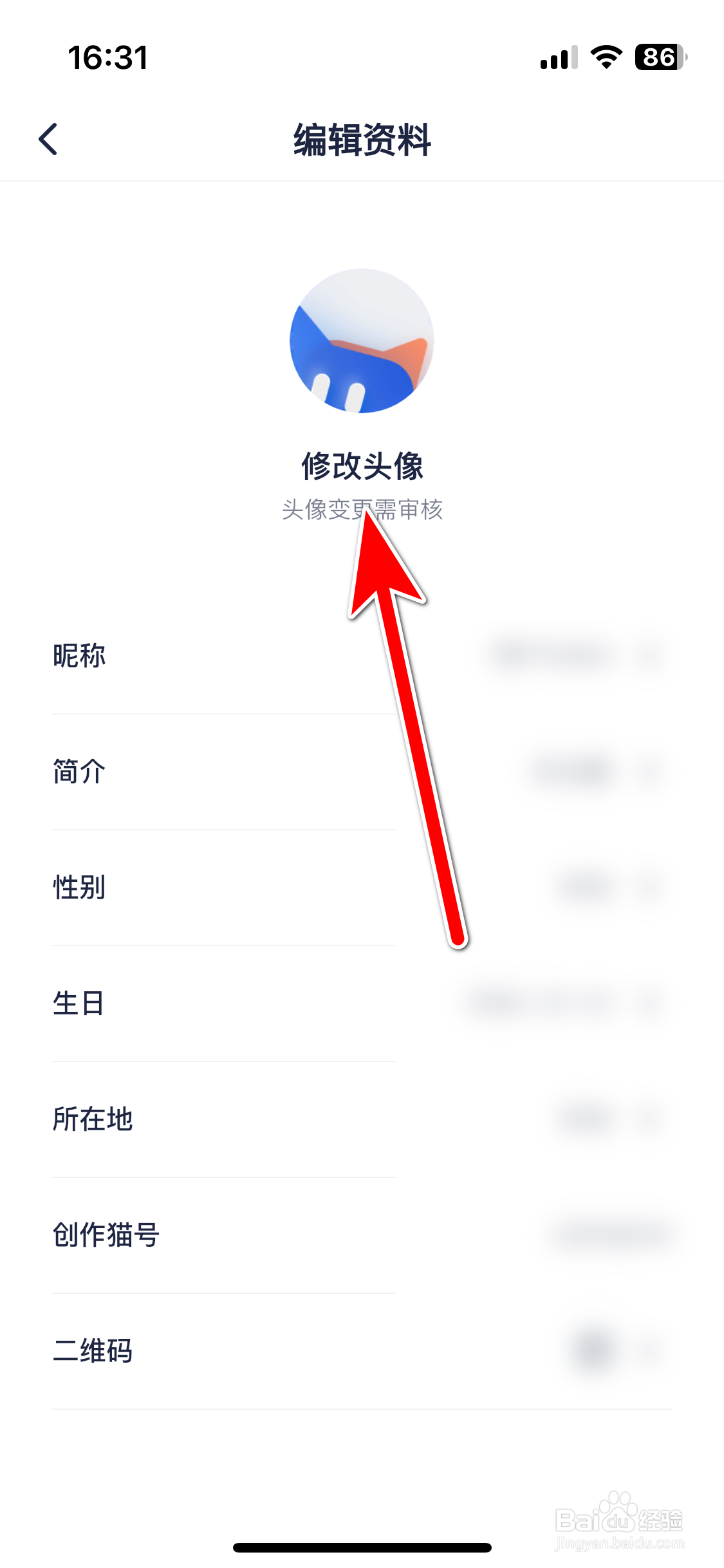 创作猫如何修改头像