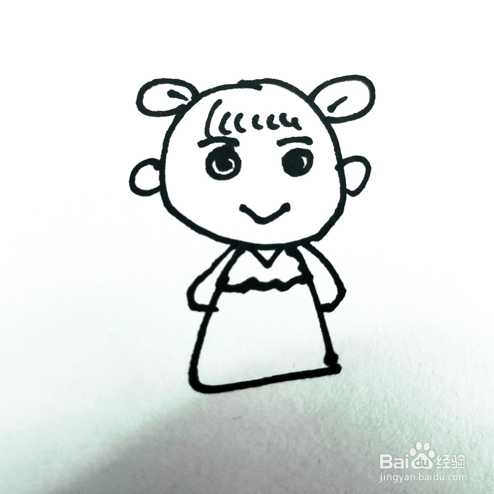 如何来画一位可爱的小女孩简笔画呢