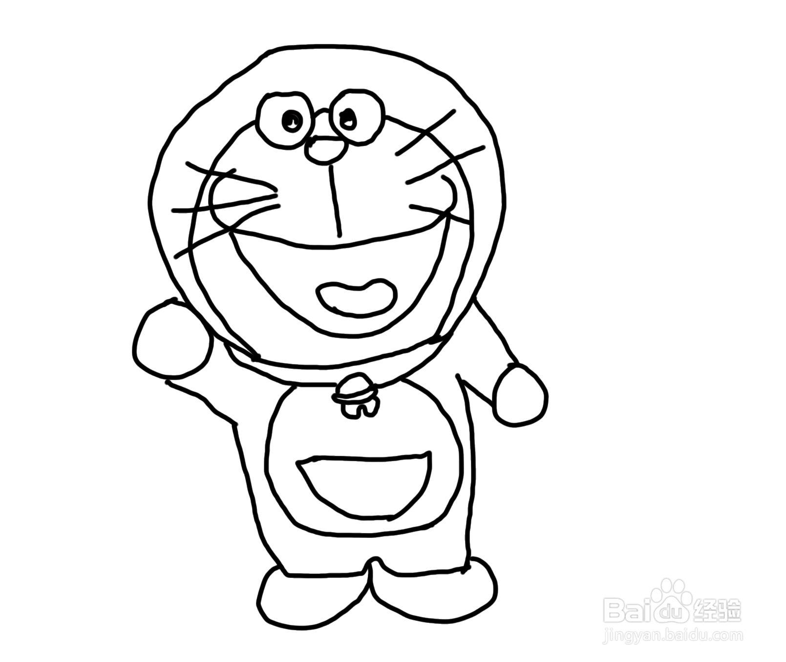 怎么画儿童彩色简笔画卡通动画人物哆啦A梦