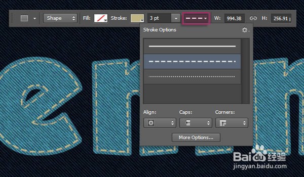 如何在Photoshop中制作缝合牛仔布文字效果