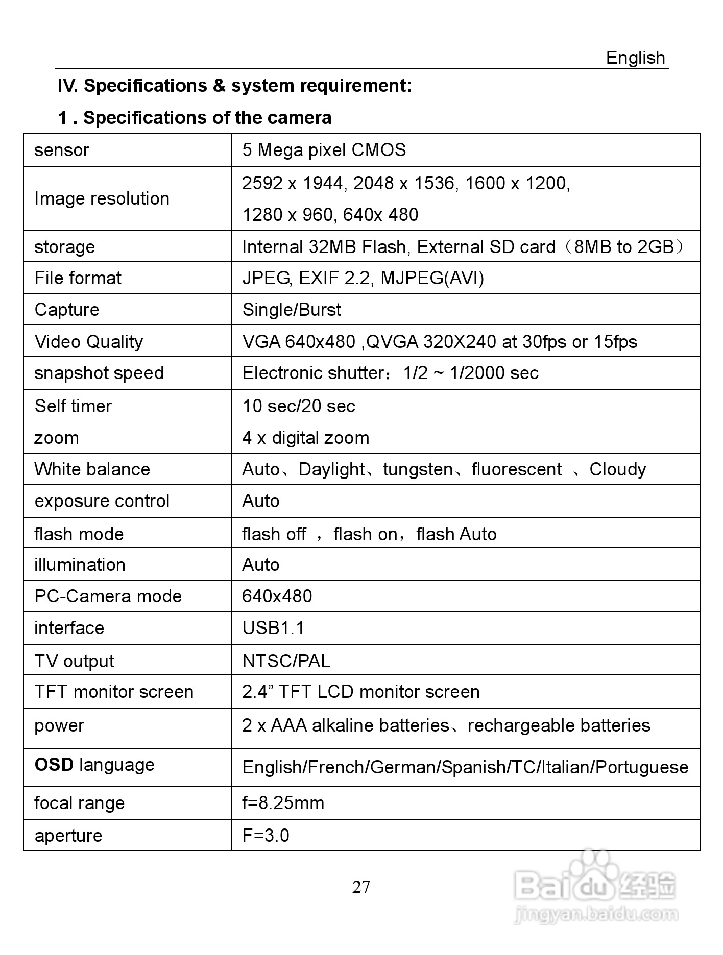 威达ViviCam 5024数码相机使用说明书:[3]