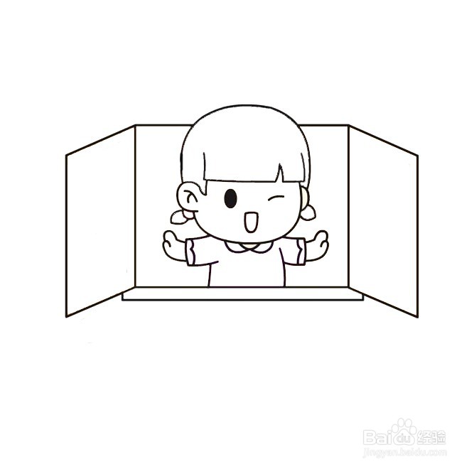 多开窗多通风防疫简笔画