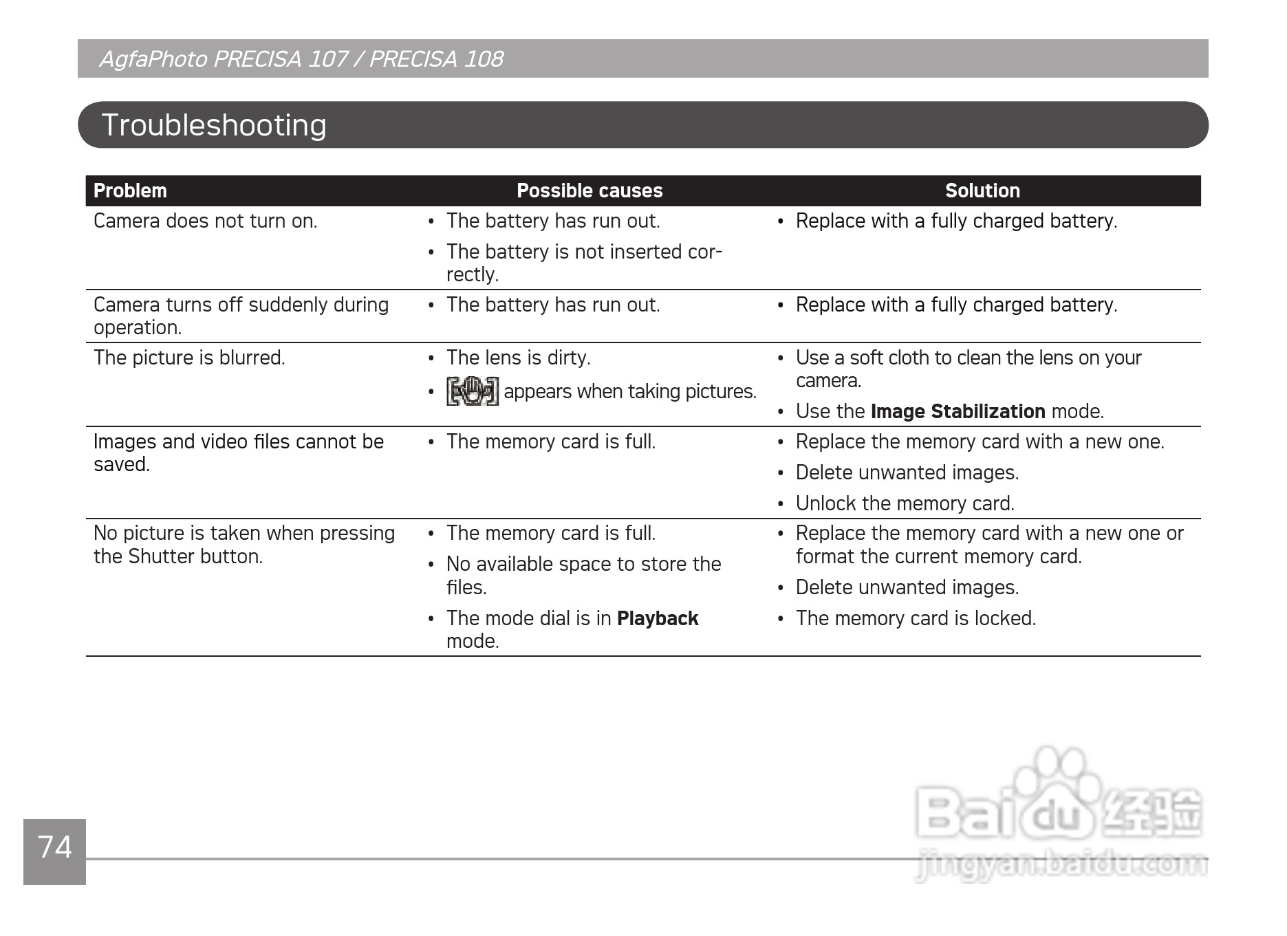 爱克发AgfaPhoto PRECISA 108数码相机使用说明书:[8]