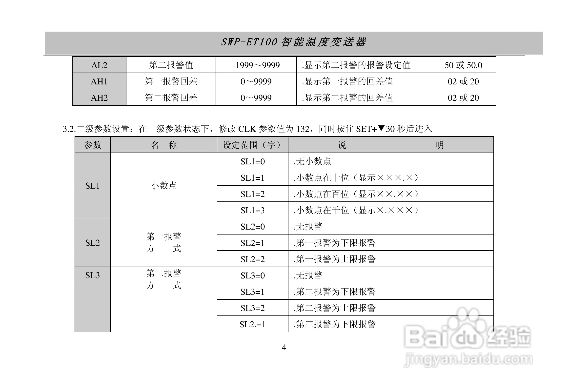 SWP-ET100智能温度变送器说明书