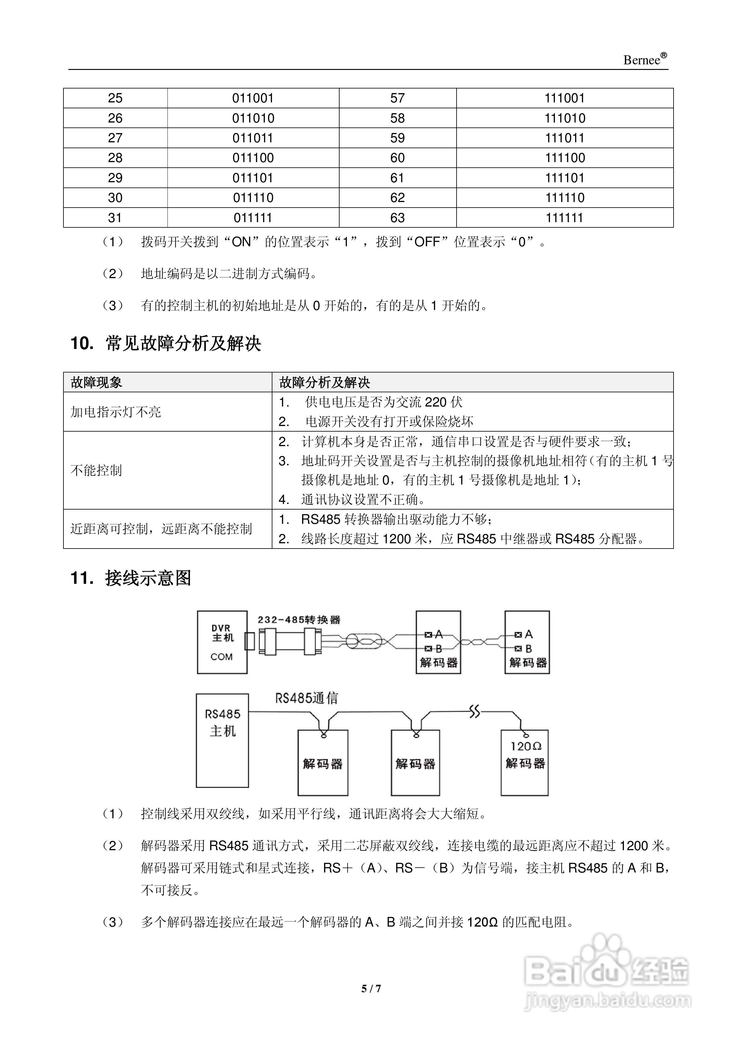 室内解码器(BN-800F)使用说明书