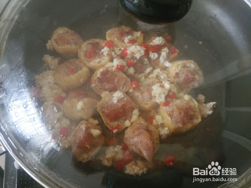 肉末镶油豆腐的做法