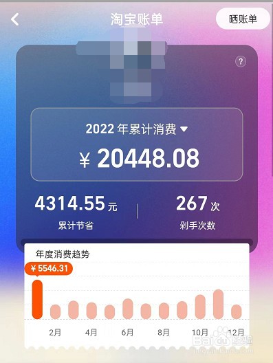 淘宝2022年度账单怎么查看