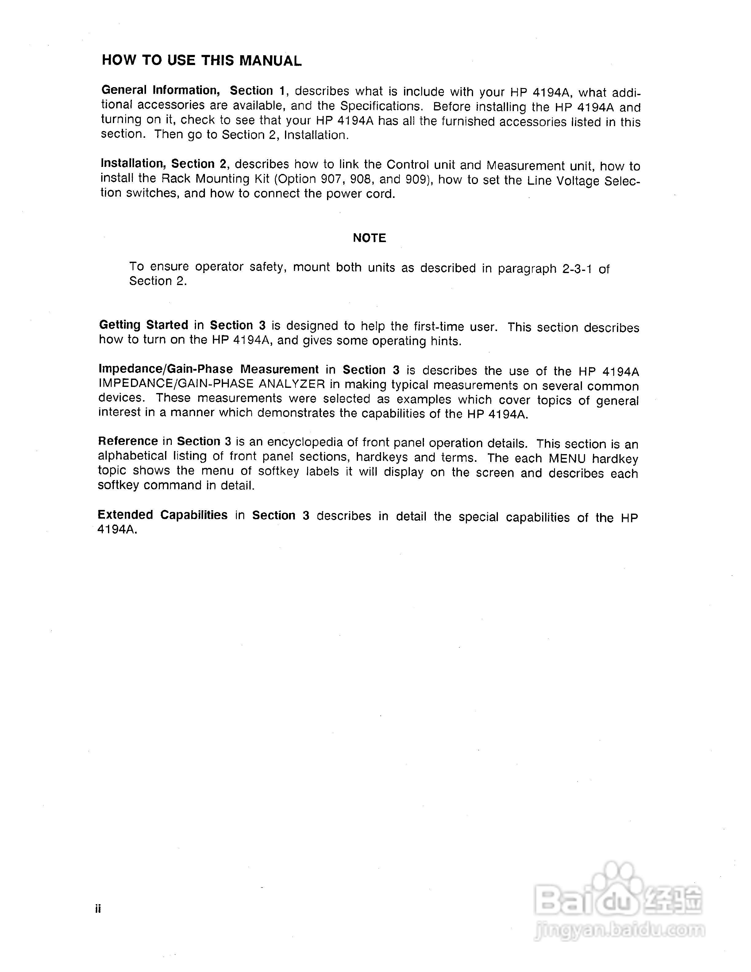 HP 4194A 电桥用户使用手册:[3]