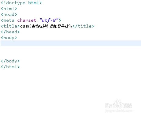 css给表格标题行添加背景颜色