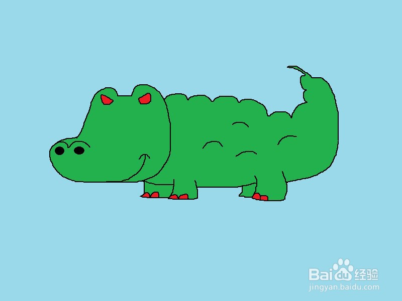 怎样画鳄鱼的简笔画