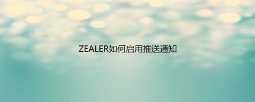 ZEALER如何启用推送通知