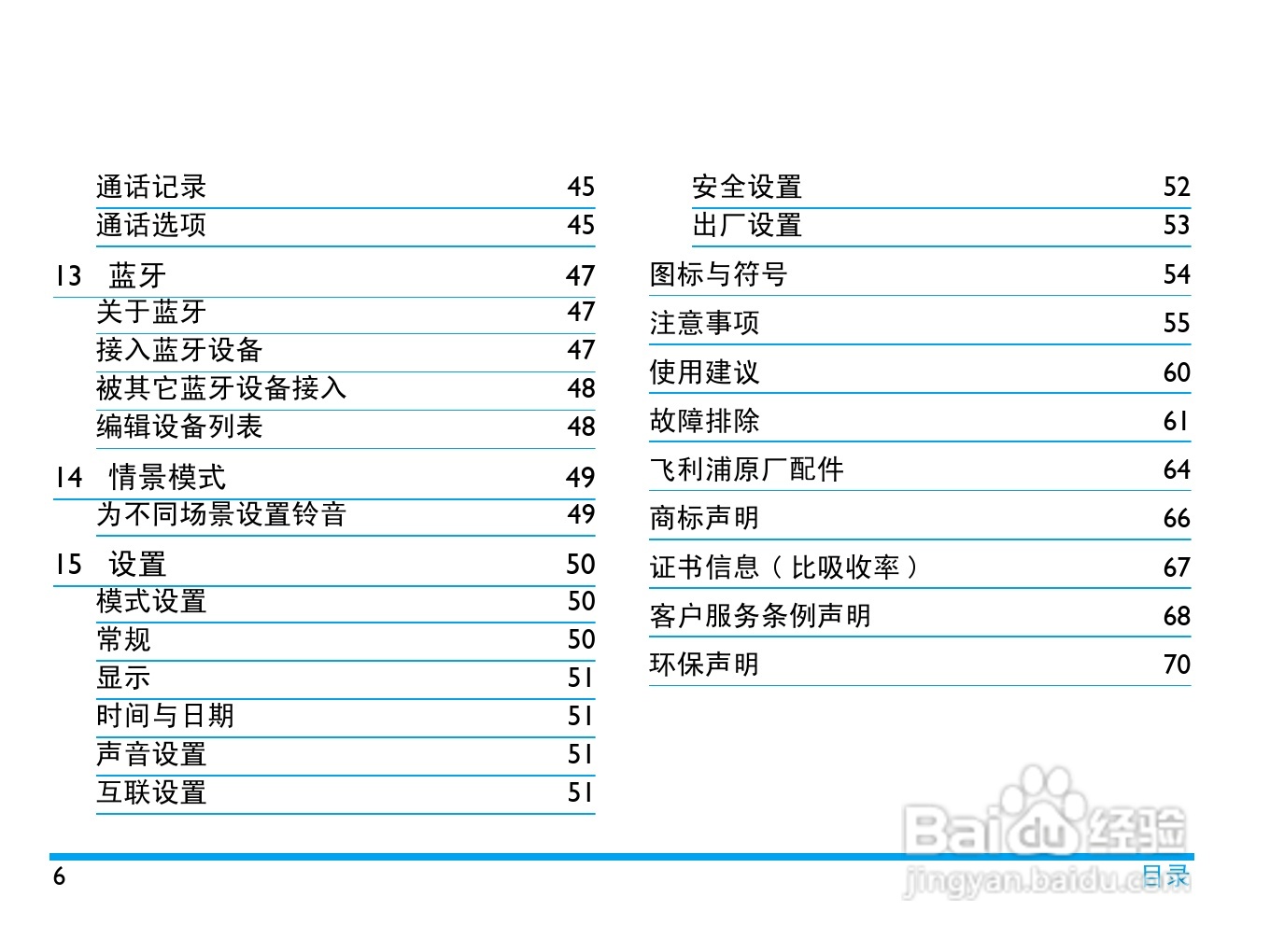Philip飞利浦ctf610wht手机说明书:[1]