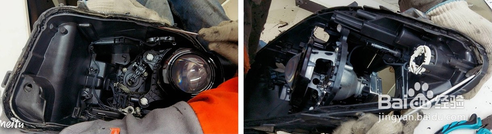 贵阳车灯升级改装，宝马5系525车灯改灯流程