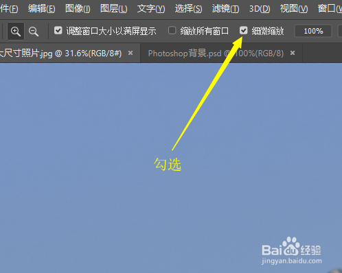 Photoshop CC编辑图片时如何放大和缩小图片