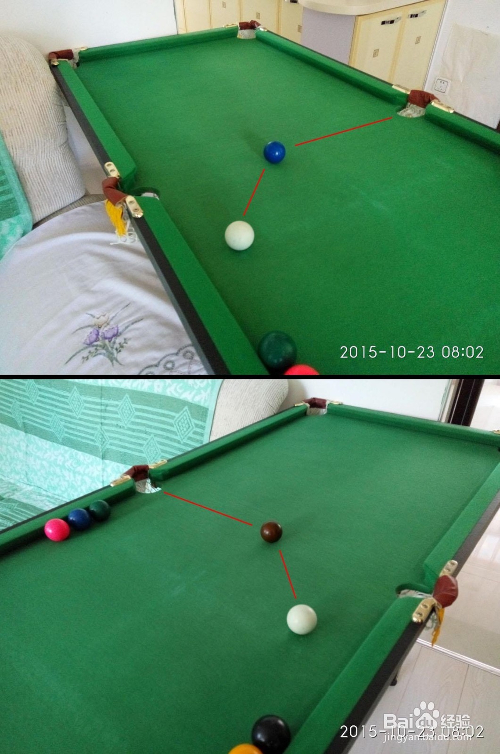 用最低成本练习台球进球点记忆和击球姿势方法