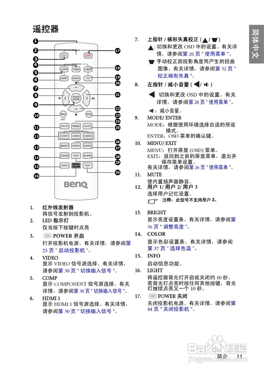 明基BenQ TH700投影机使用说明书:[2]