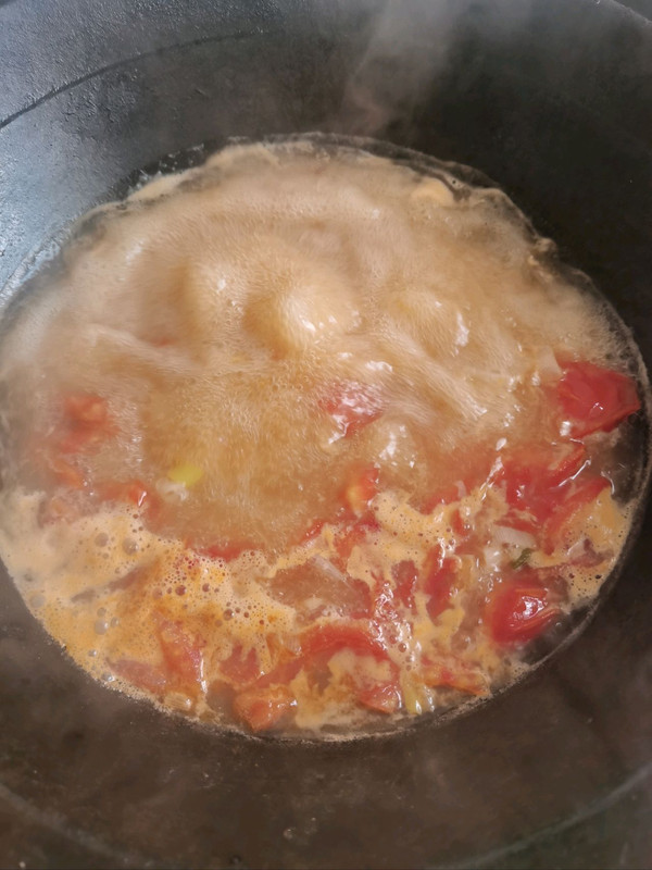 西红柿海鲜疙瘩汤