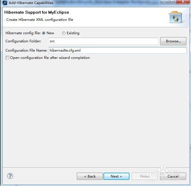 使用My eclipse自动生成 Hibernate 配置文件