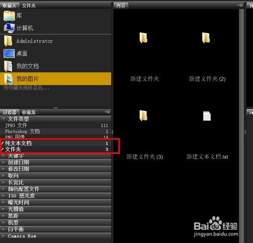 Bridge CC过滤器快速筛选文件中不同格式的文档