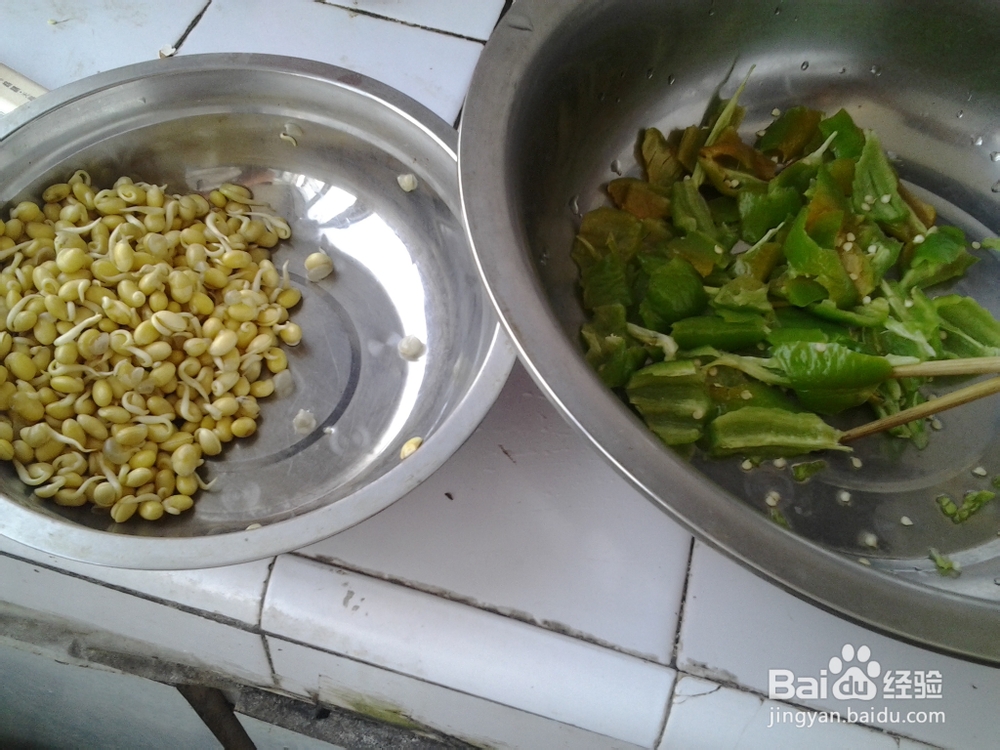肉炒黄豆芽尖椒