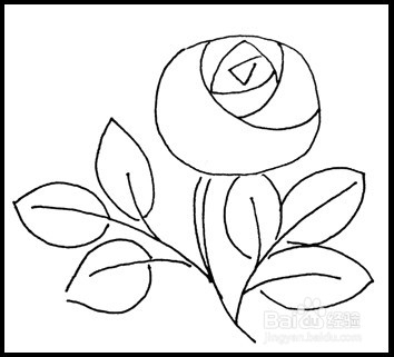 怎样画简笔画（花卉）：[3]玫瑰2